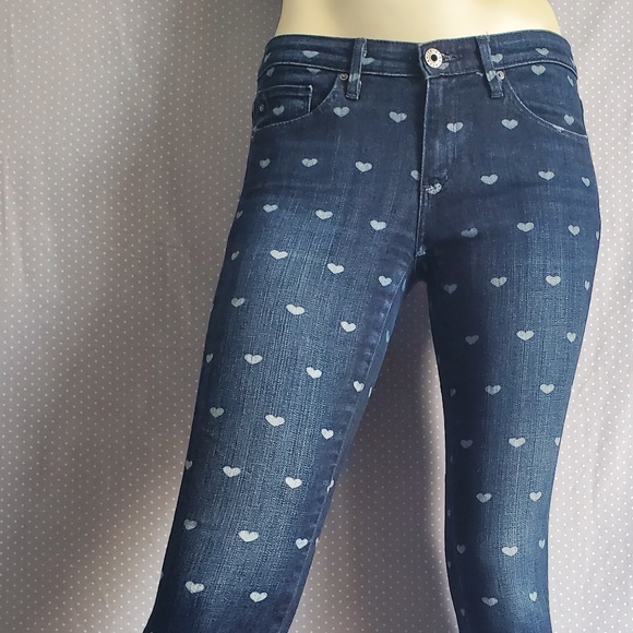 💄TAKE IT SALE💋AG Stevie Heart Print Jeans - Picture 1 of 6